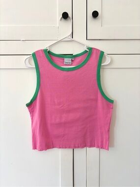 Ghanda Pink Green Tank Top Size 14